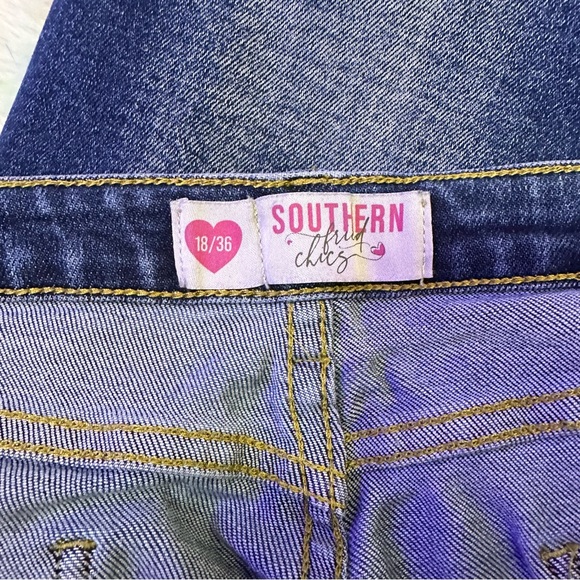 Southern Fried Chics Hot Girl Jeans Wide leg Flare Super Stretch Sz 18 - Picture 6 of 7